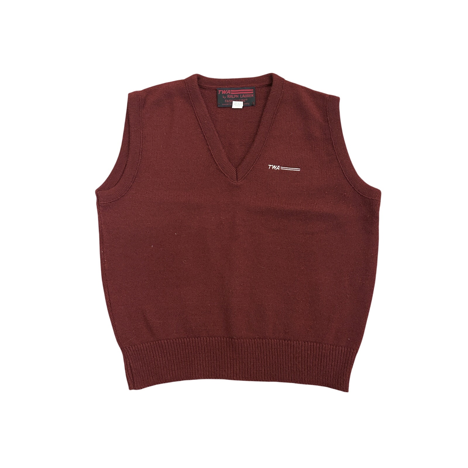 Vintage Twa By Ralph Lauren Burgundy Vest Size Large